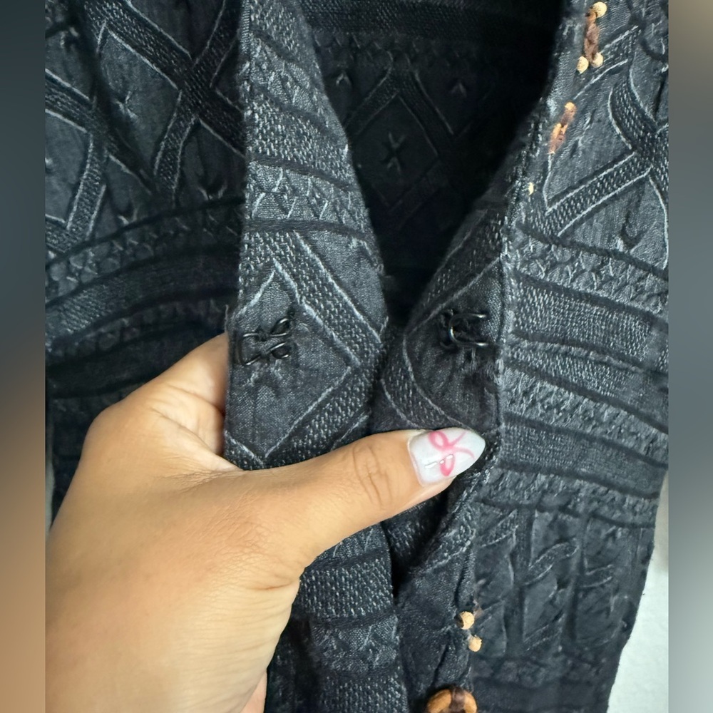 Soft surroundings Beatrice Topper Tribal beaded Trim Cardigan - Picture 7 of 9